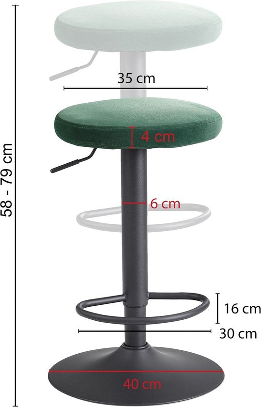 Sky Style Swan Barkruk Groen Velvet