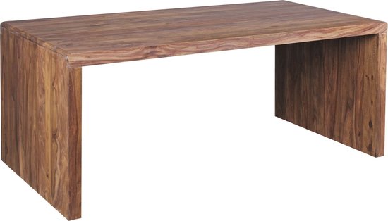 bureau Bagli bruin 130 x 60 x 76 cm massief houten laptop tafel Sheesham Nature | Landelijke stijl werktafel met plank | Kantoor tafel Pc-tafel