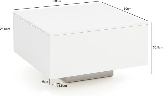 salontafel WL5.832 hout 60 x 60 x 35,5 cm spaanplaat | Salontafel Salontafel Modern | Bijzettafel Vierkant Wit | Design salontafel salontafel | Witte salontafel woonkamer