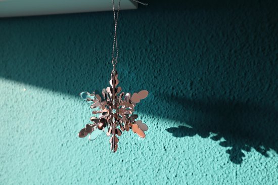 Kerstversiering- Metalen 3D sneeuwvlok -Kerstboom versiering- 91 mm