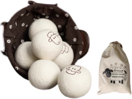 Drogerballen wol - 6 Stuks - XL Duurzame Wasdroger ballen - Was Droger -