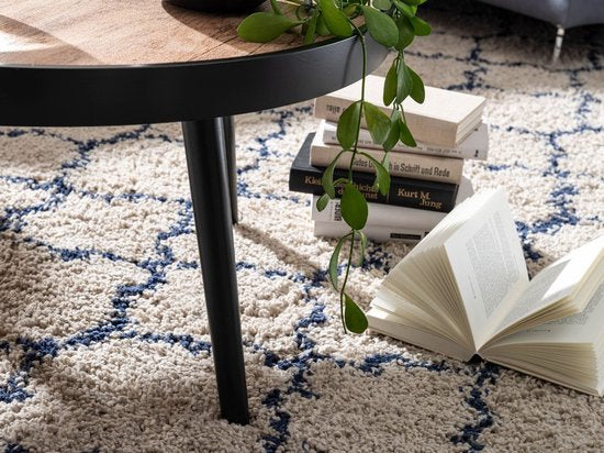 round coffee table 76x76x40 cm black brown modern coffee table | Round coffee table | Large coffee table | Coffee table lounge table