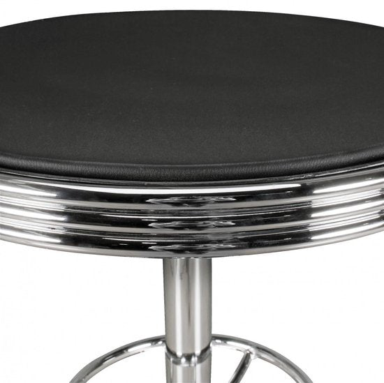 Sky Style- Elvis 60 x 60 Sidetable- Hoogte Verstelbare statafel - Zilver -Kunstleren Blad