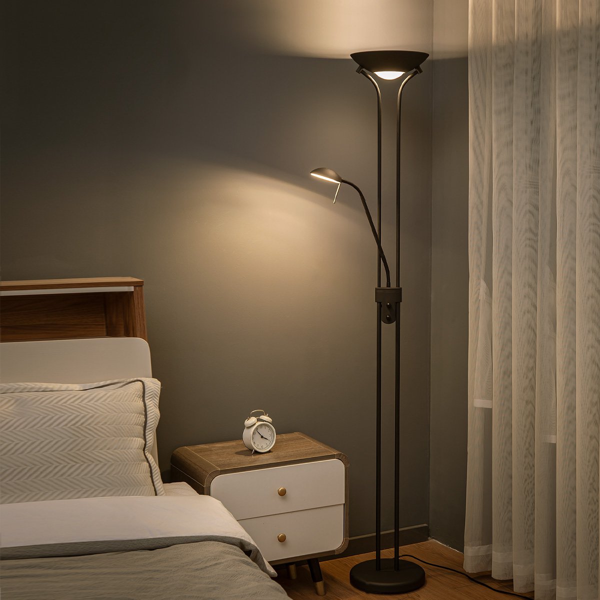 Home Sweet Home R7s + G9 LED Uplight Vloerlamp - Moderne Zwart