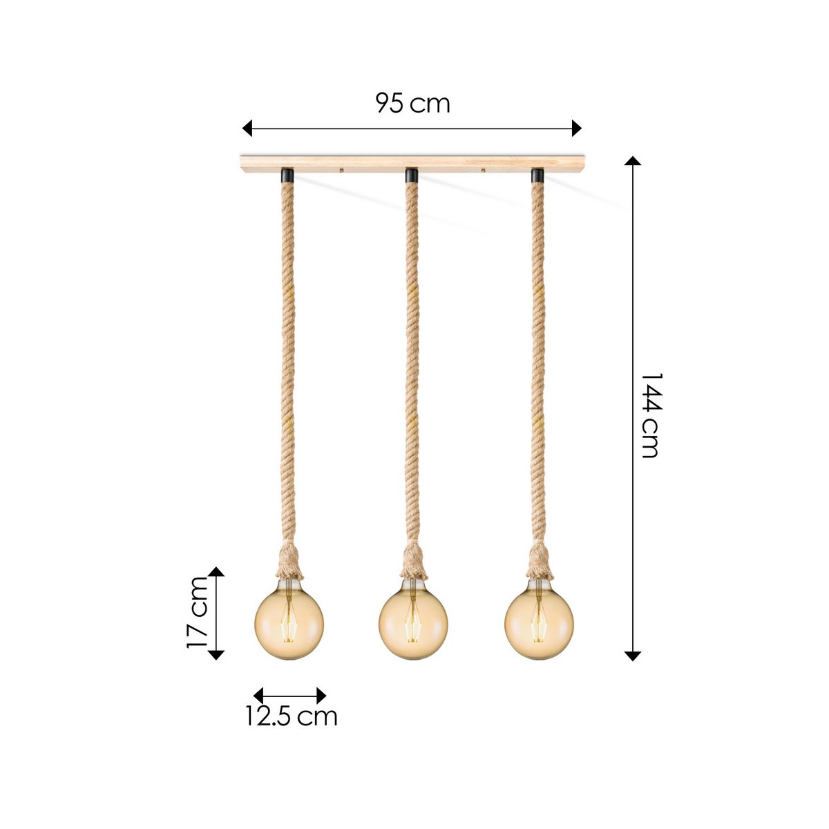 Home Sweet Home hanglamp Leonardo - 3L G180 - dimbaar E27 amber