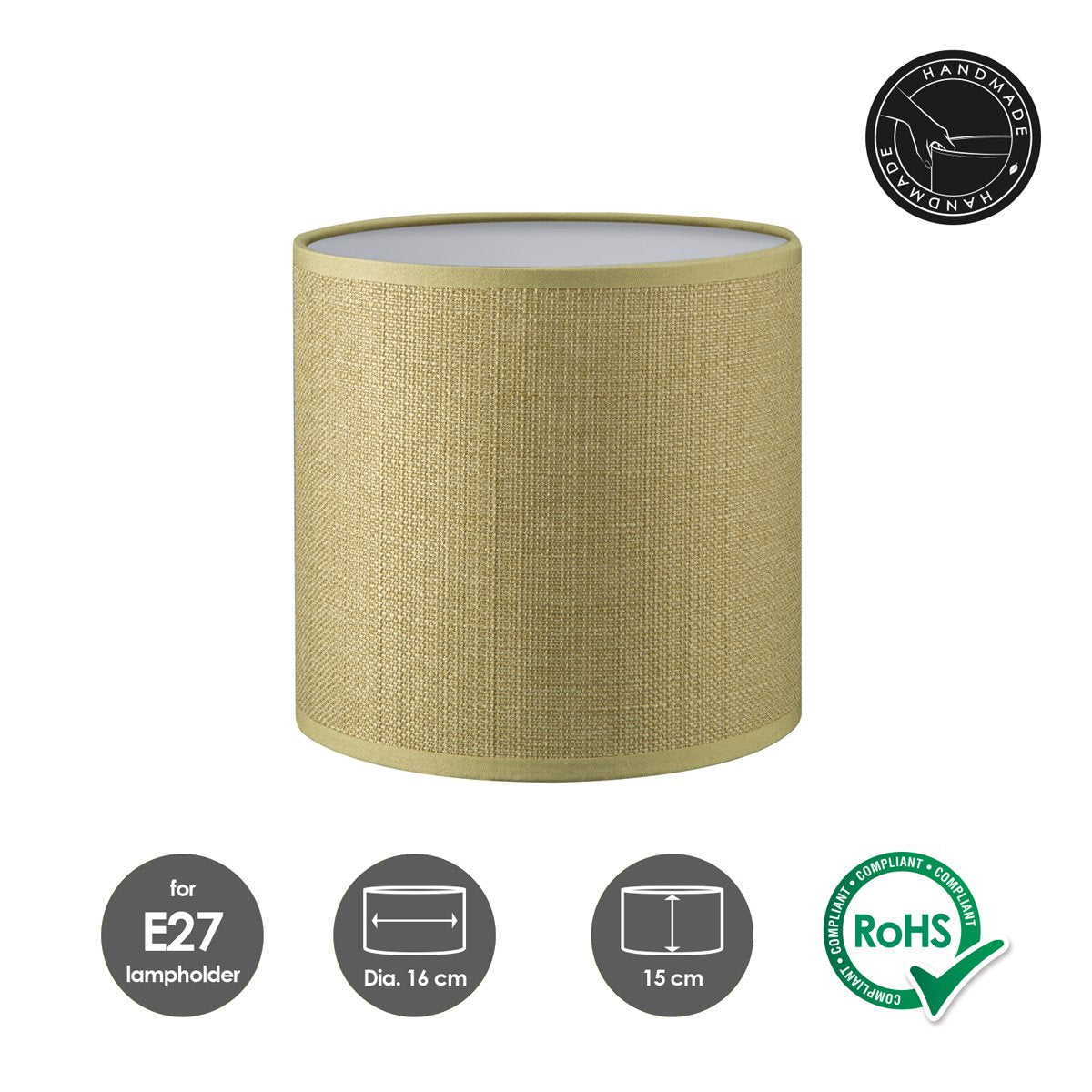 Home Sweet Home Lampenkap Canvas groen - B:16xD:16xH:15cm