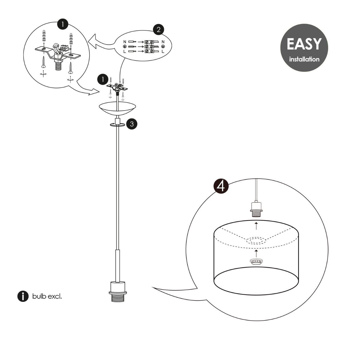 Home Sweet Home hanglamp Tube Deluxe, E27, warm wit, 20cm