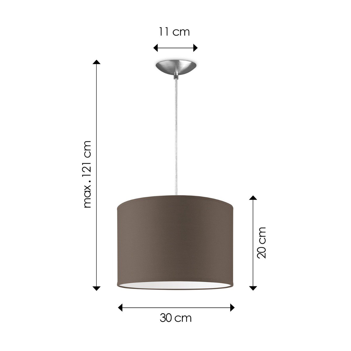 Home Sweet Home hanglamp Bling met lampenkap, E27, taupe, 30cm