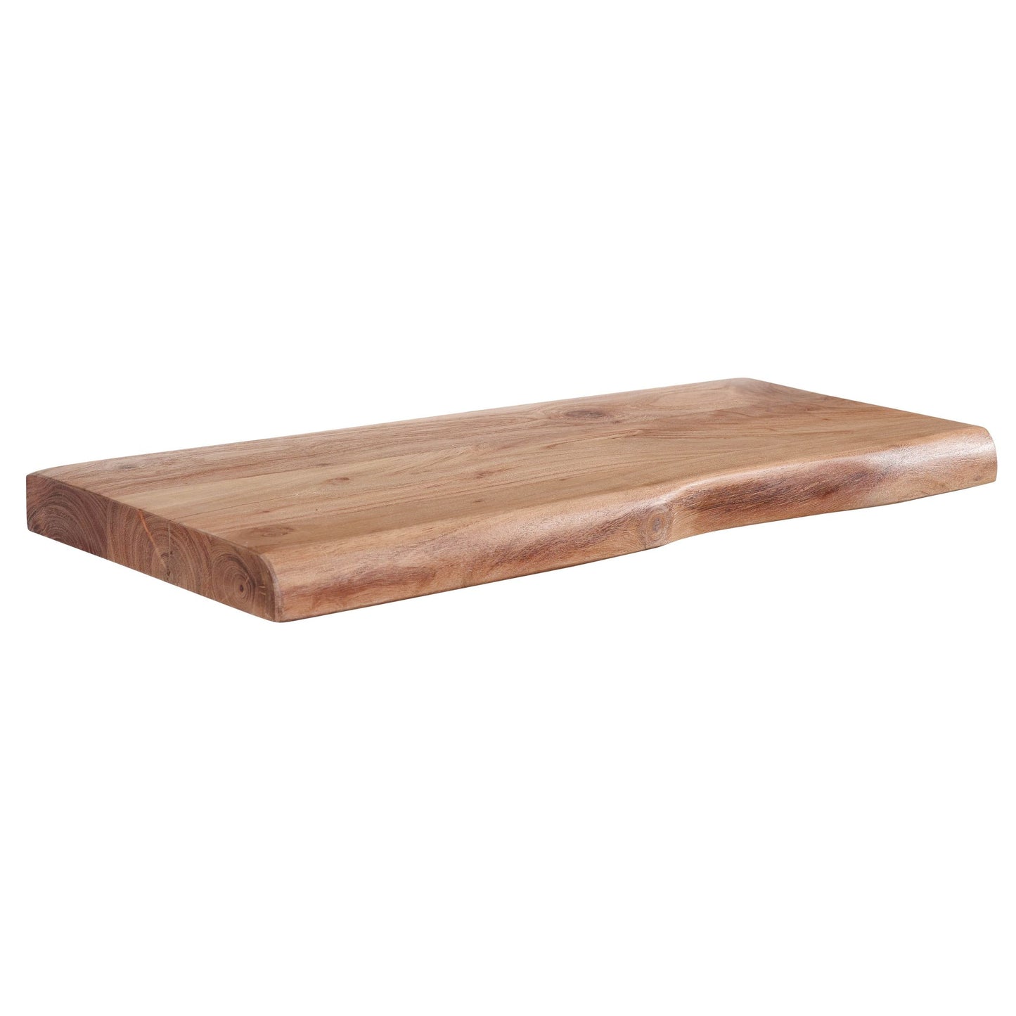 Wandplank 60 cm Acacia Massief Hout met Boomrand Hangplank Modern | Muurplank Hangende Plank | Plank voor de Wand Zwevend