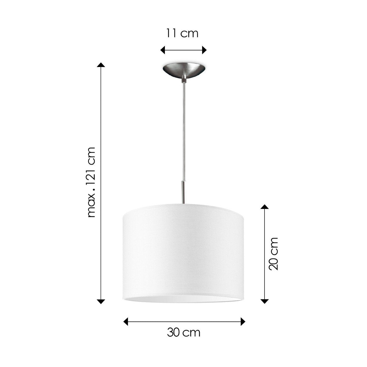 Home Sweet Home hanglamp Tube Deluxe, E27, wit, 30cm