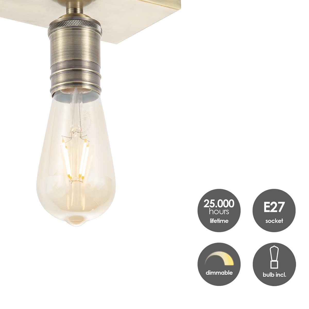 Home Sweet Home Wandspot Nitro - incl. dimbare LED lamp - messing