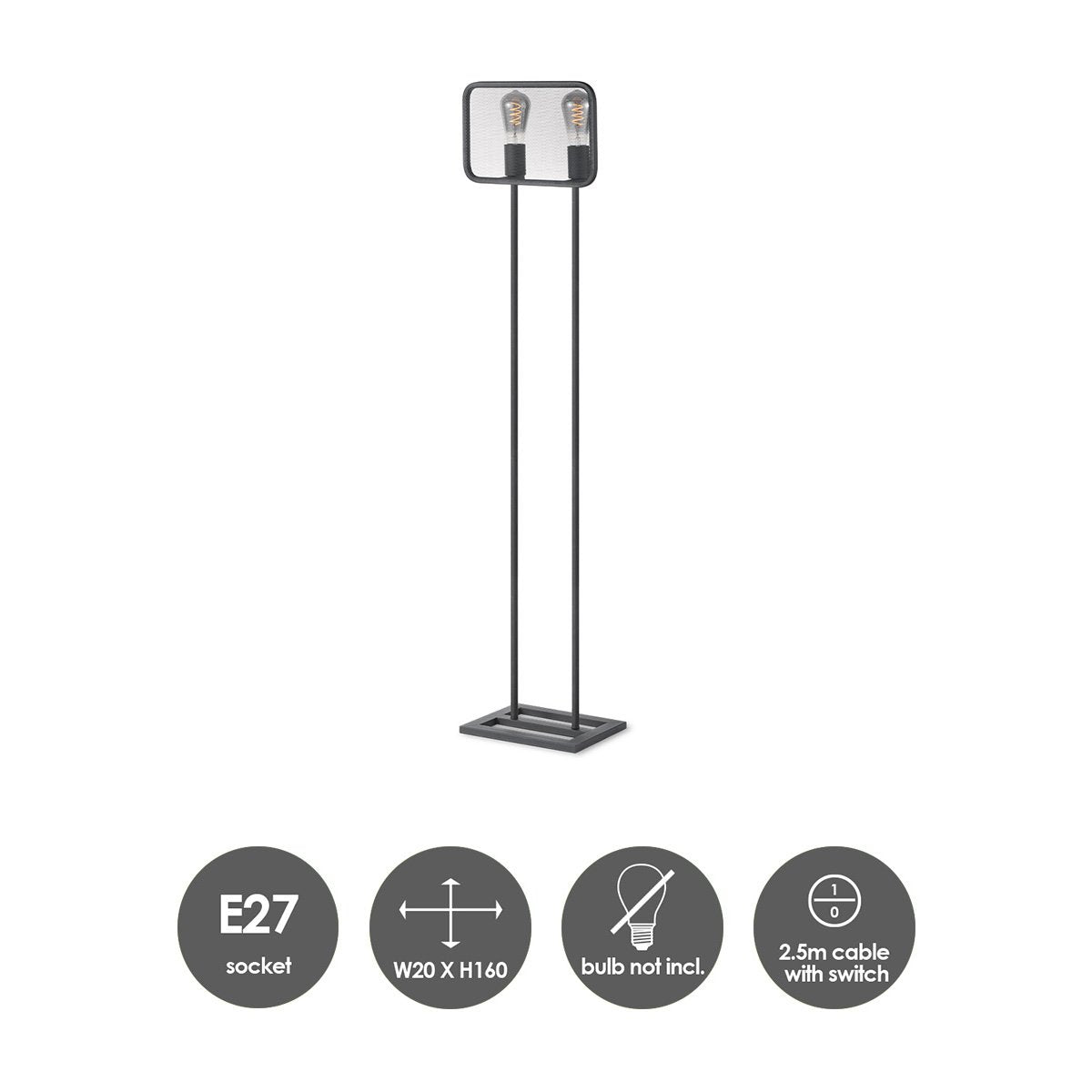 Home Sweet Home Weave 2L Floorlamp - Moderne Vloerlamp Zwart