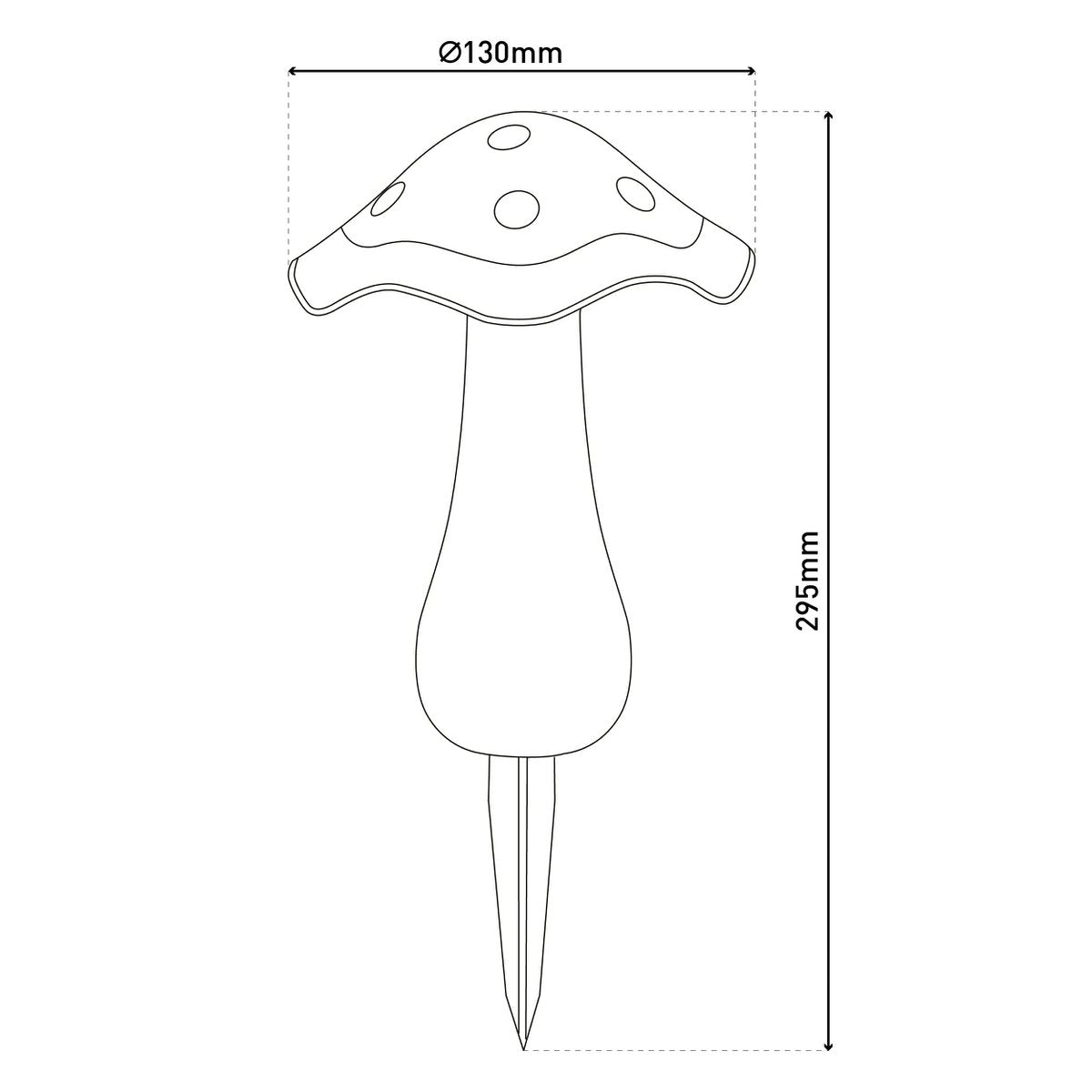 Zonne -decoratieve spiesjes zetten "mantar" Ø 13 cm, 29 cm hoog, transparant plastic in rood, geel en heldere, geïntegreerde LED's, koud wit "