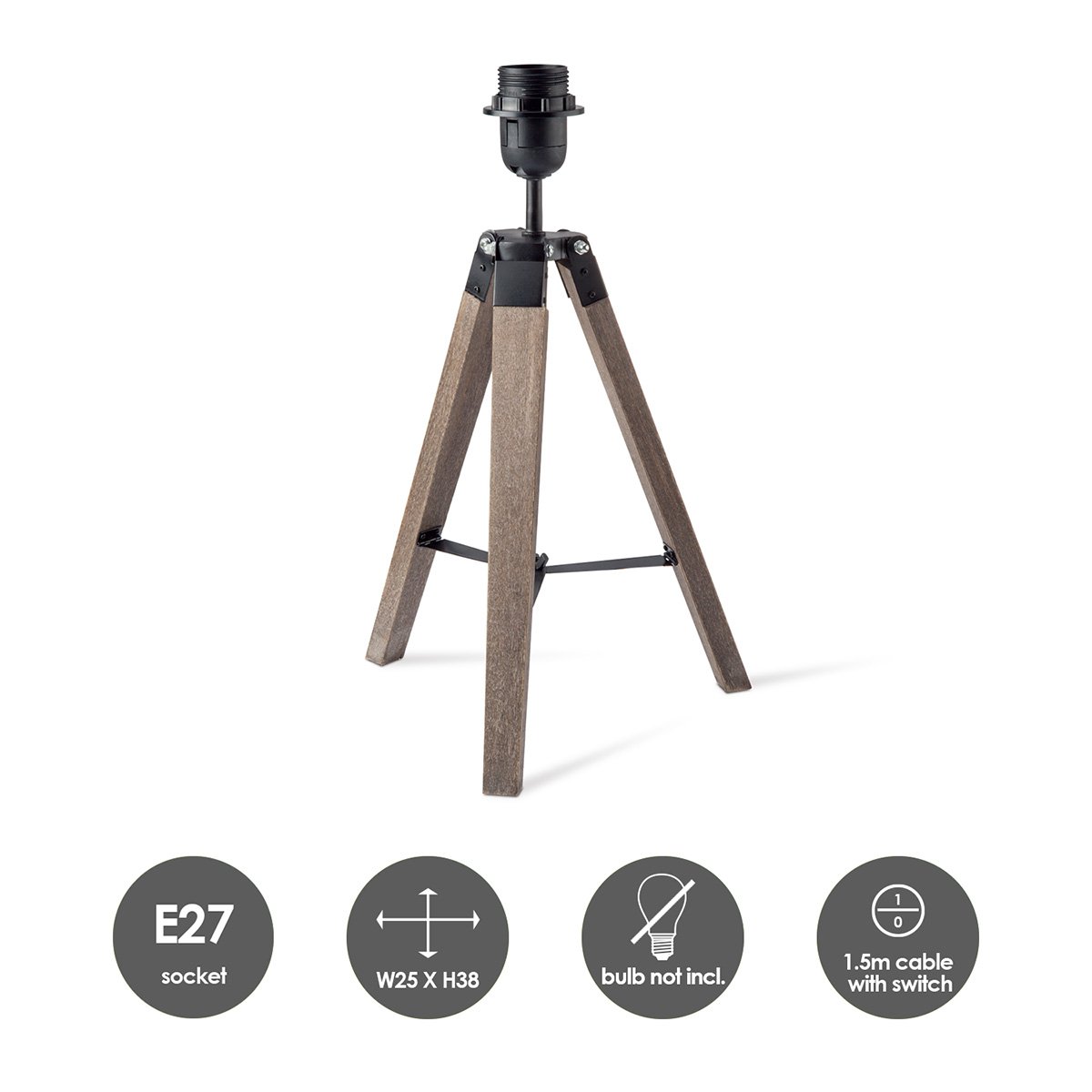 Home Sweet Home tafellamp voet Dia 23/23/39cm - Bruin