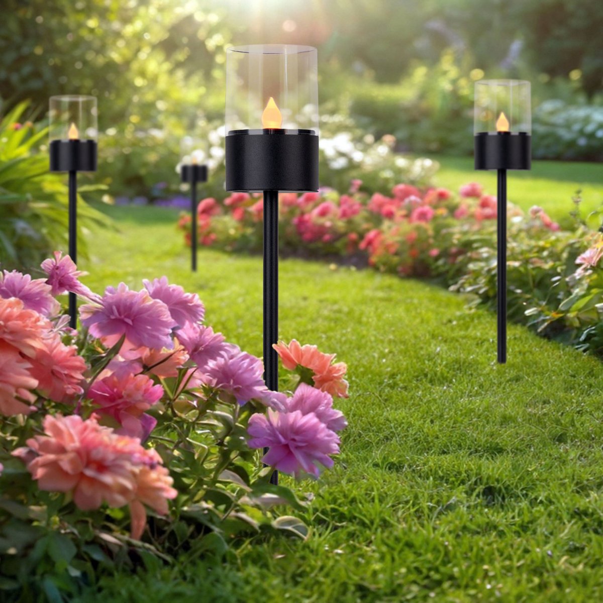 4er set Solar-/Dekoerdspieß