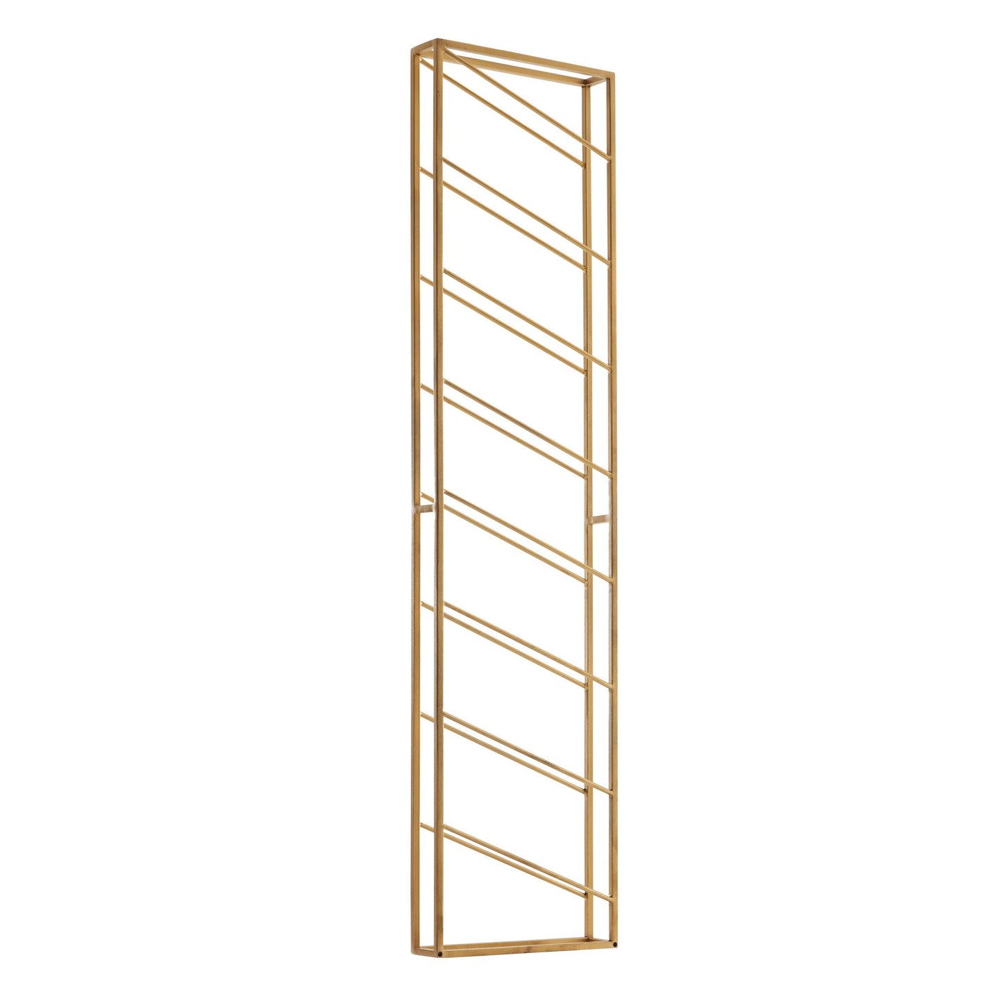 Wijnrek Muur Metaal Goud 36x150x8 cm Groot voor 8 Flessen | Design Wandplank voor de Keuken | Flessenrek Hangend Smalle Wijn Rek