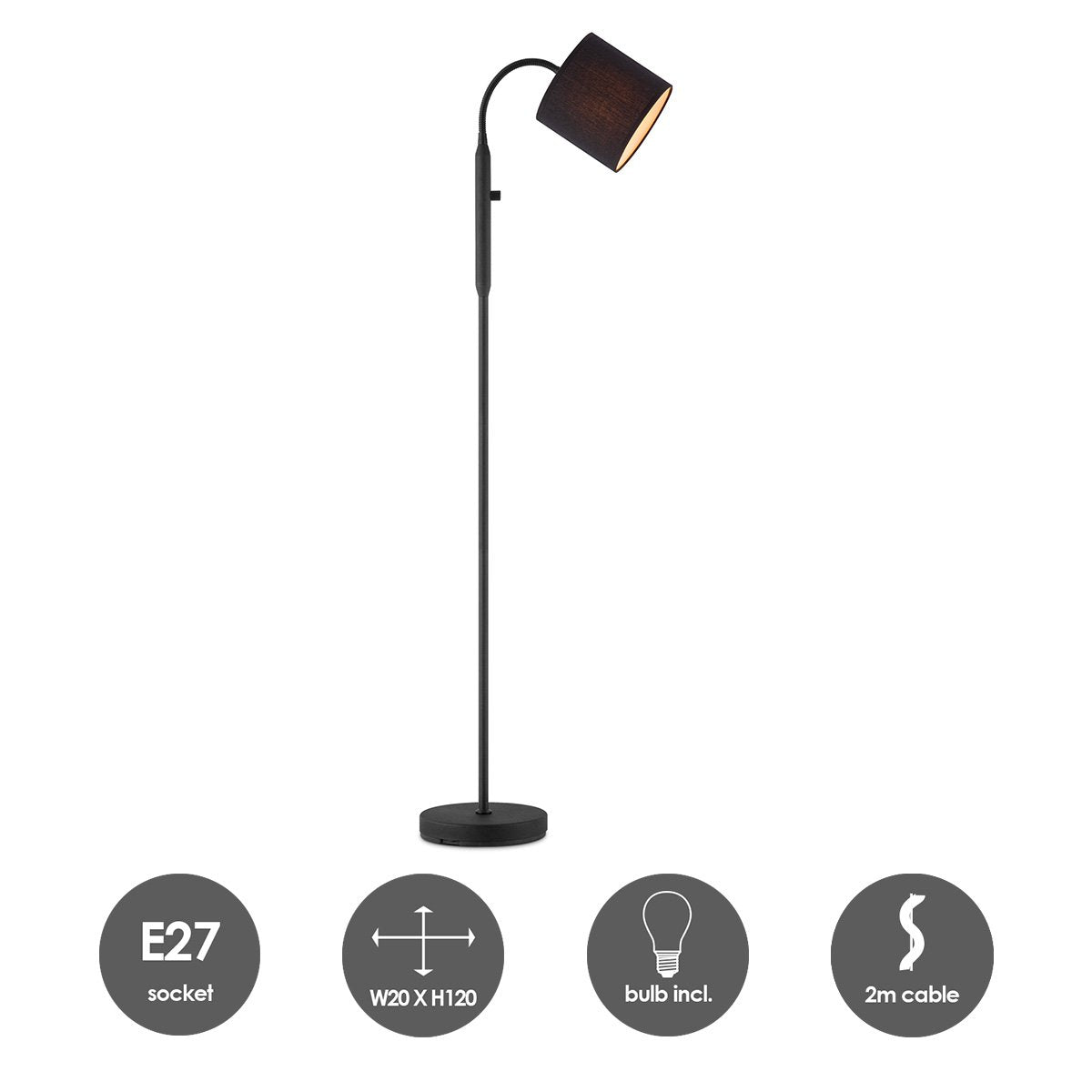 Home Sweet Home Moderne Vloerlamp - Staande Leeslamp - dimbaar