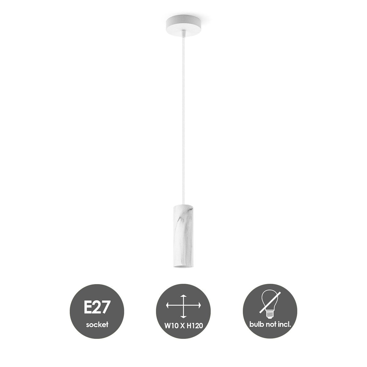 Home Sweet Home Hanglamp Saga - Wit - 10x10x120cm