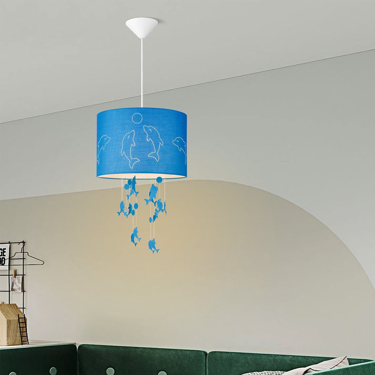 Home Sweet Home Lampenkap Kids Dolphins blauw - B:30xD:30xH:20cm