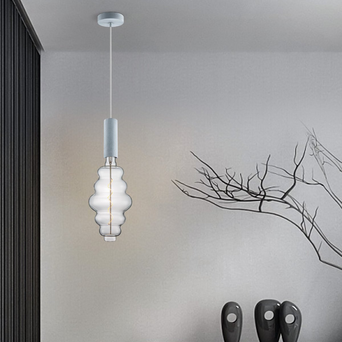 Home Sweet Home hanglamp beton Saga Cloud - dimbaar E27 helder