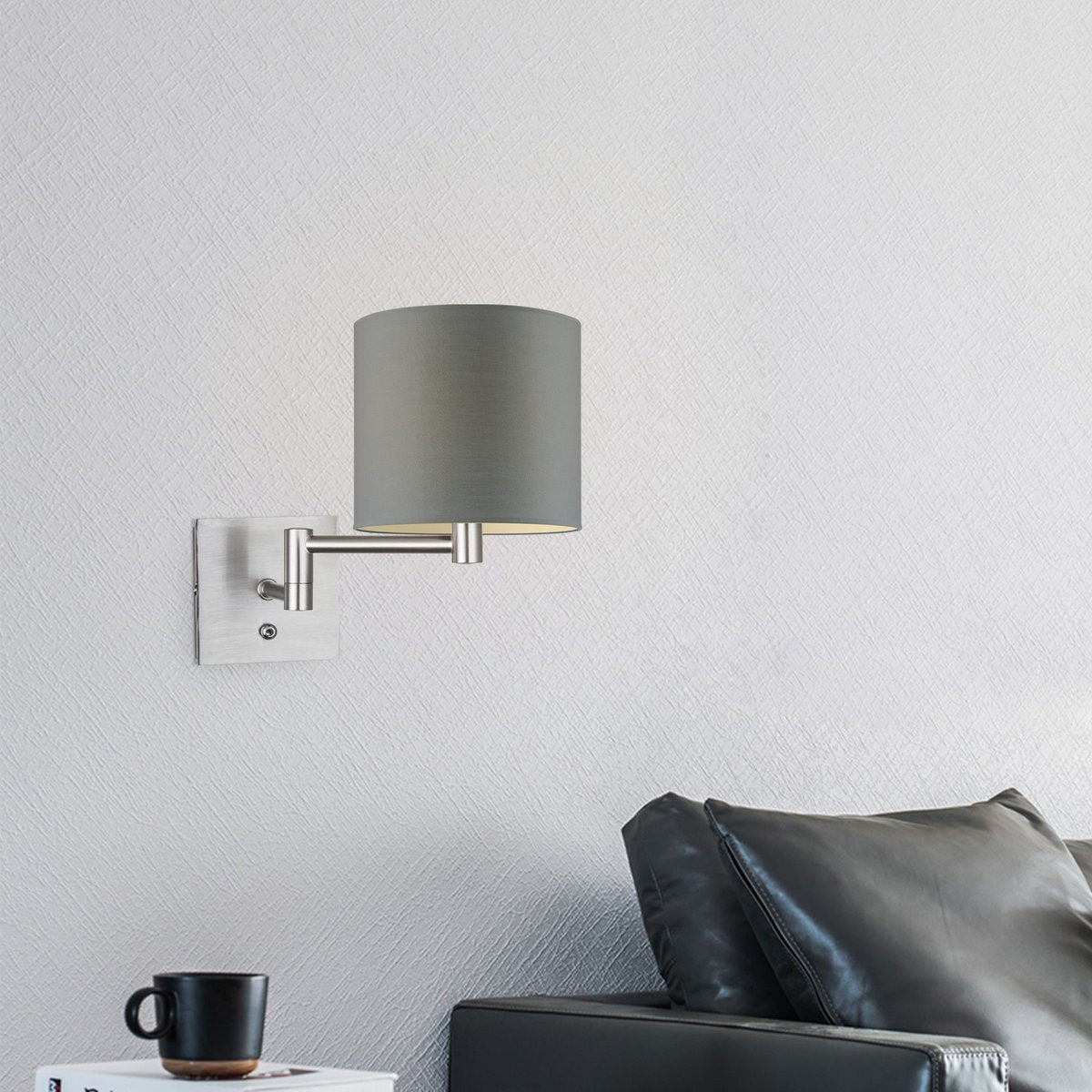 Home Sweet Home Wandlamp - Swing, E27, grijs Lampenkap 20x17cm