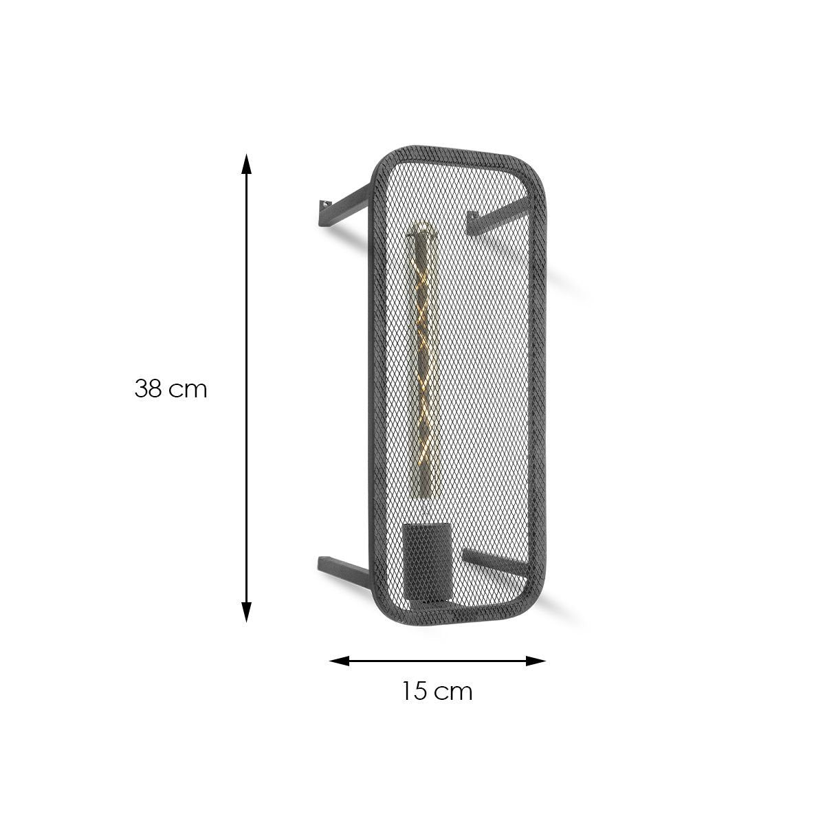 Home Sweet Home Moderne Wandlamp Weave | 15/15/38cm | Zwart | E27