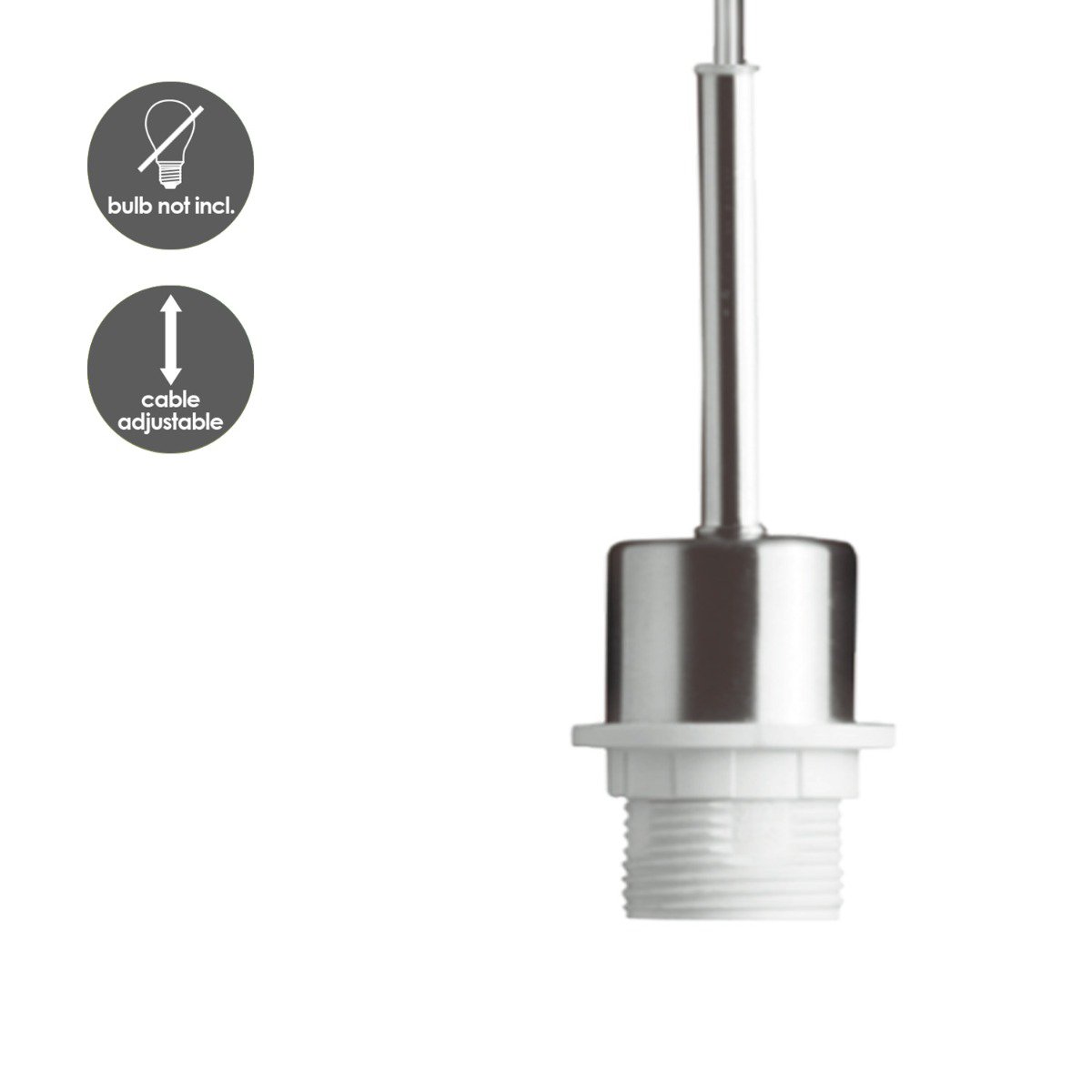Home Sweet Home hanglamp Tube Deluxe, E27, grijs, 25cm