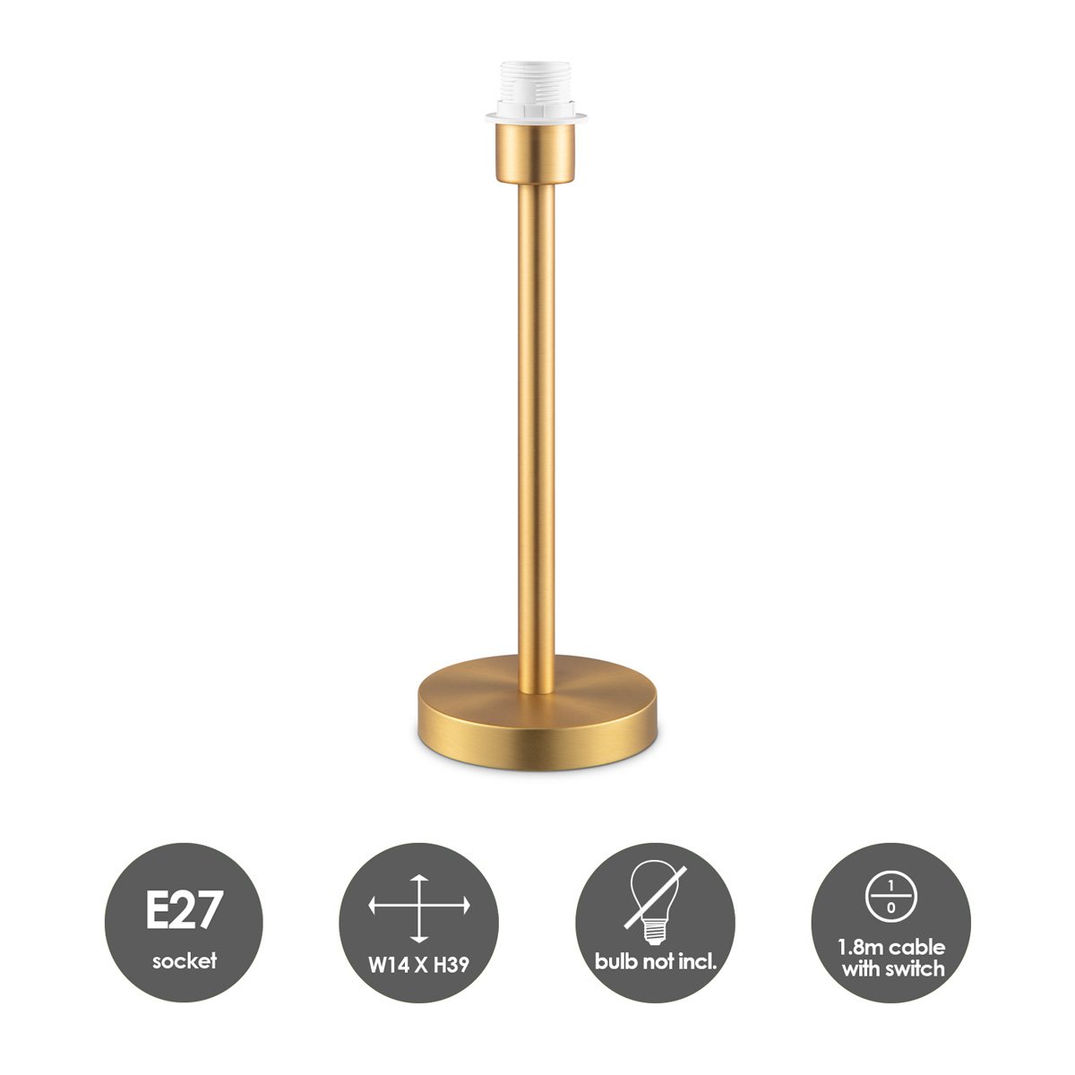 Home Sweet Home tafellamp voet Stick 14/14/39cm - Messing