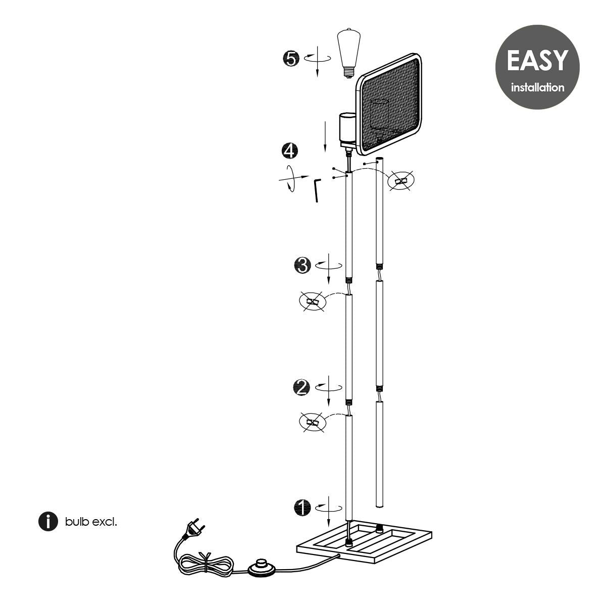 Home Sweet Home Weave 2L Floorlamp - Moderne Vloerlamp Zwart