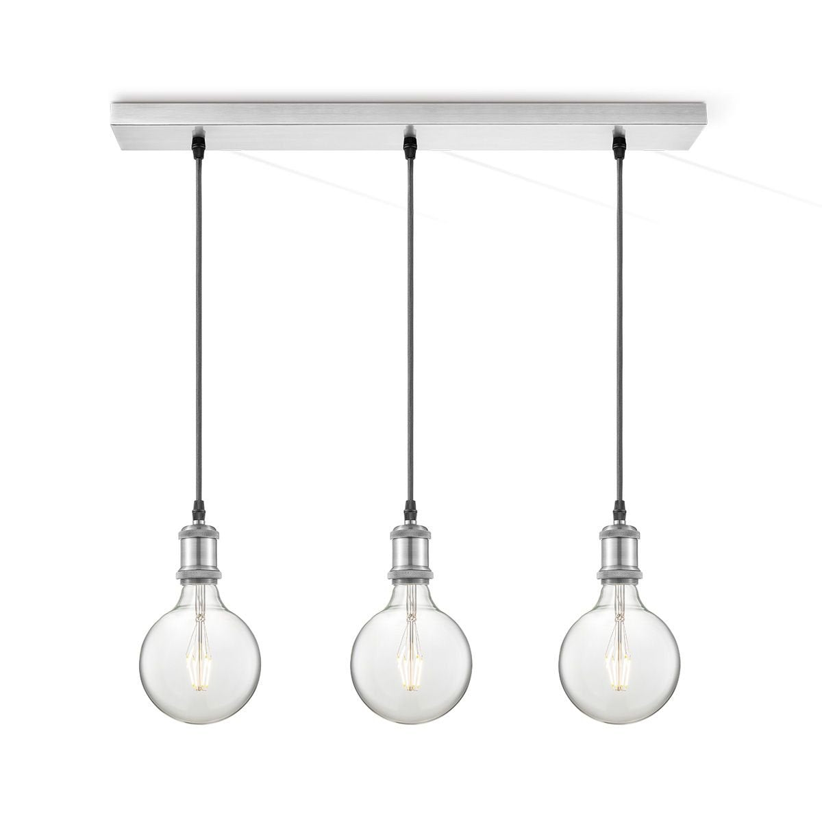 Home Sweet Home Hanglamp Basic Vintage - Geborsteld staal -66x12x109cm