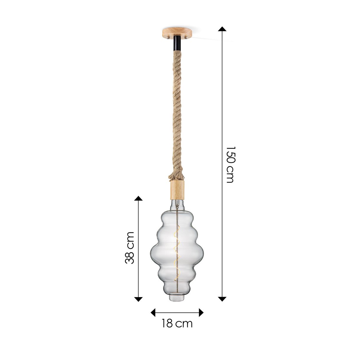 Home Sweet Home hanglamp Leonardo Cloud - dimbaar E27 helder
