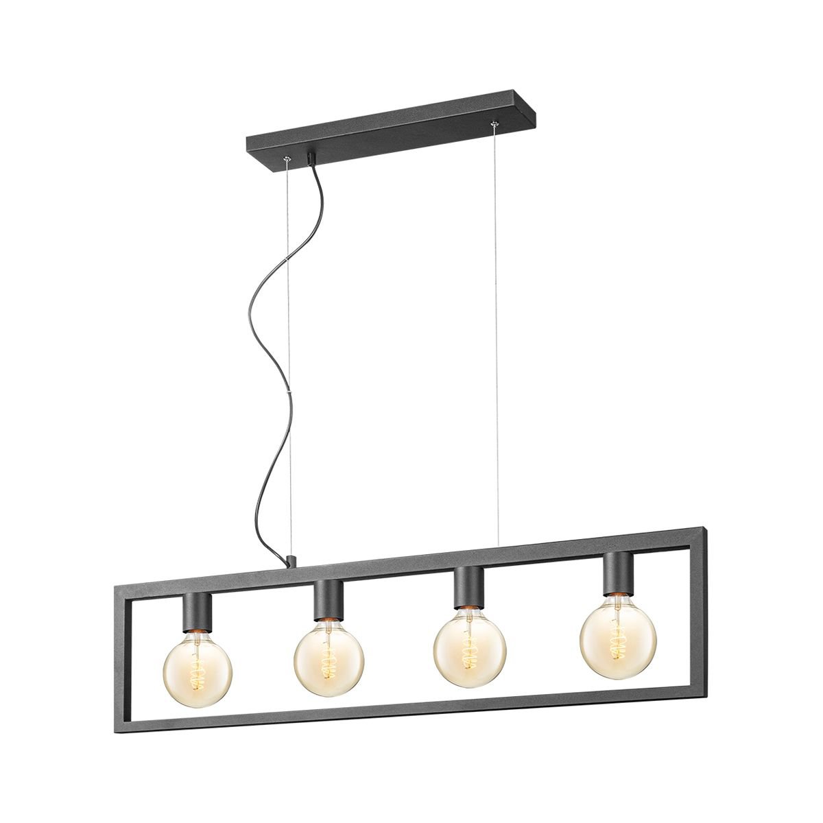 Home Sweet Home Hanglamp Fito 4 lichts - Zwart - 100x12x141cm