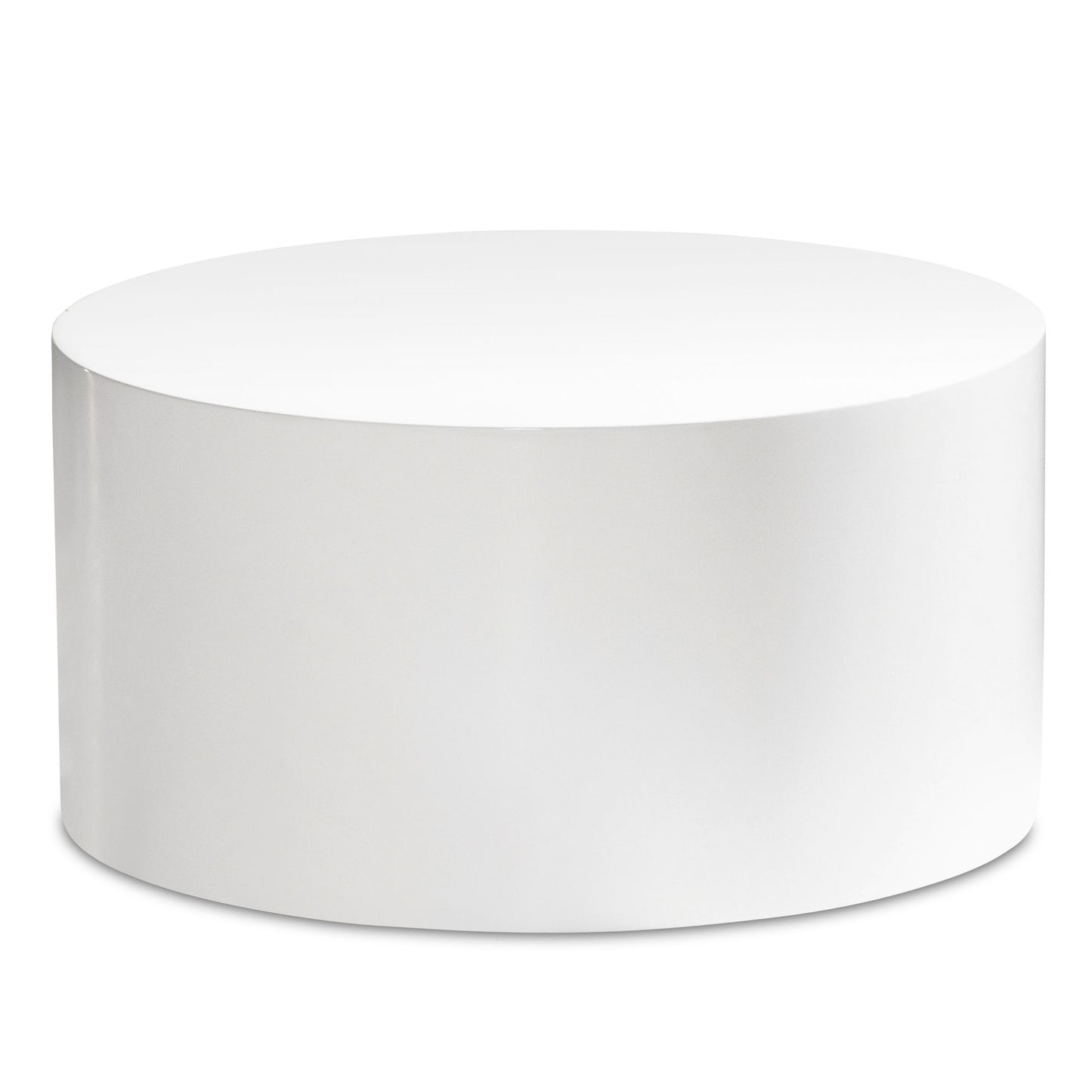 salontafel MONOBLOC 60x60x30 cm wit hoogglans, design woonkamertafel rond, loungebank tafel eenvoudig, salontafel modern