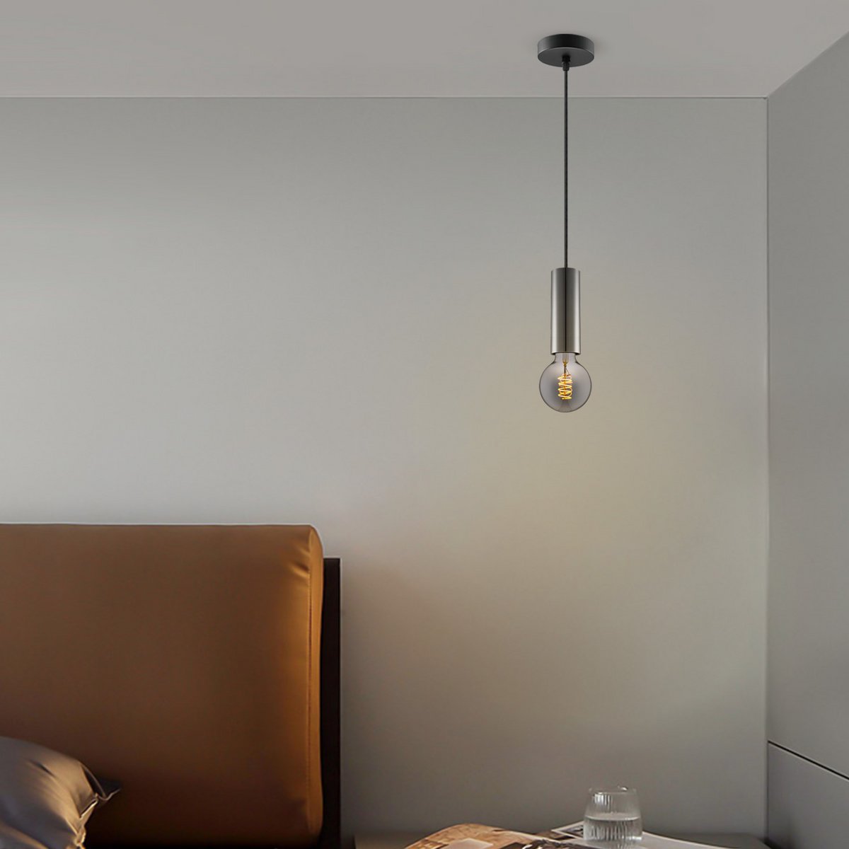 Home Sweet Home hanglamp zwart Saga - G125 - dimbaar E27 rook