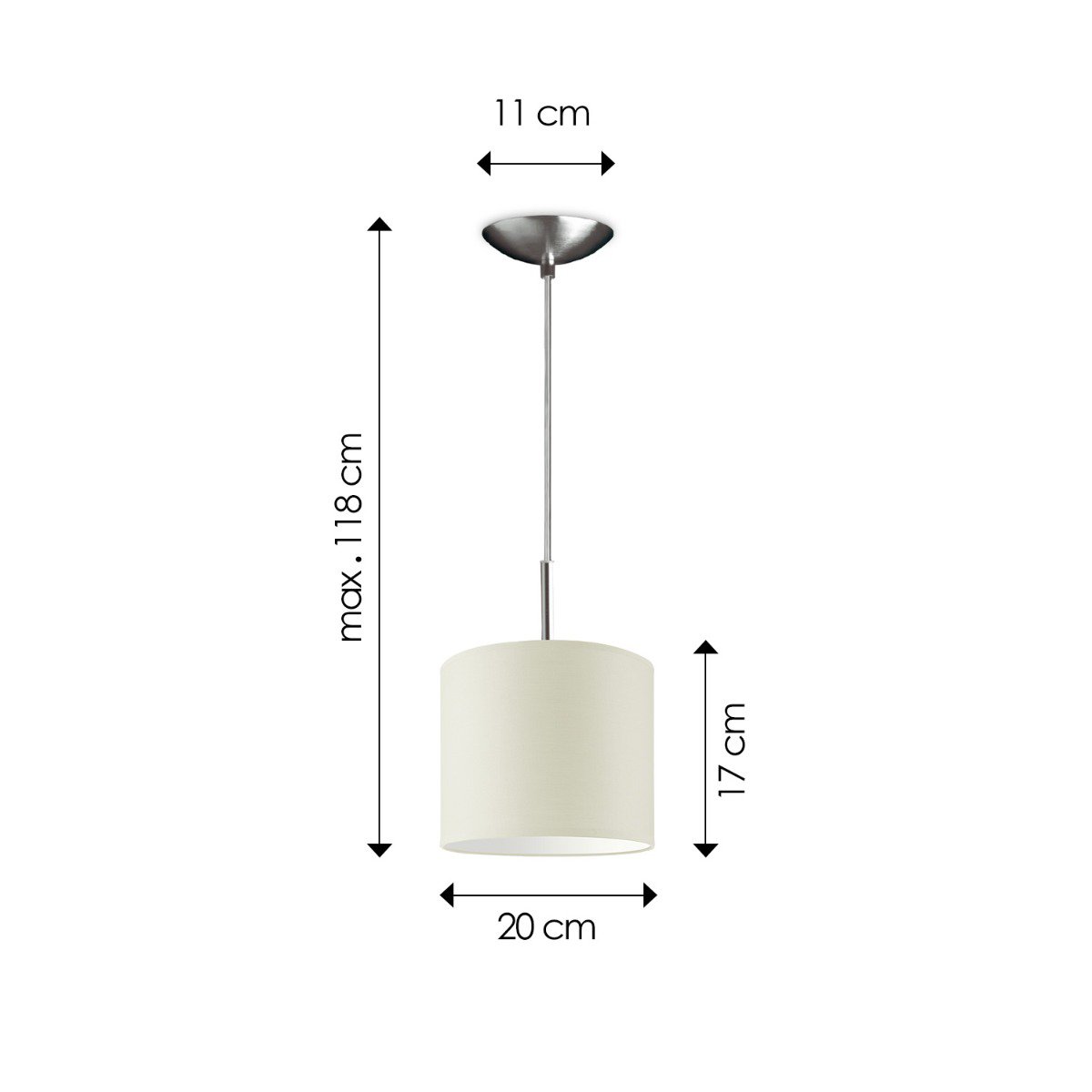 Home Sweet Home hanglamp Tube Deluxe, E27, warm wit, 20cm