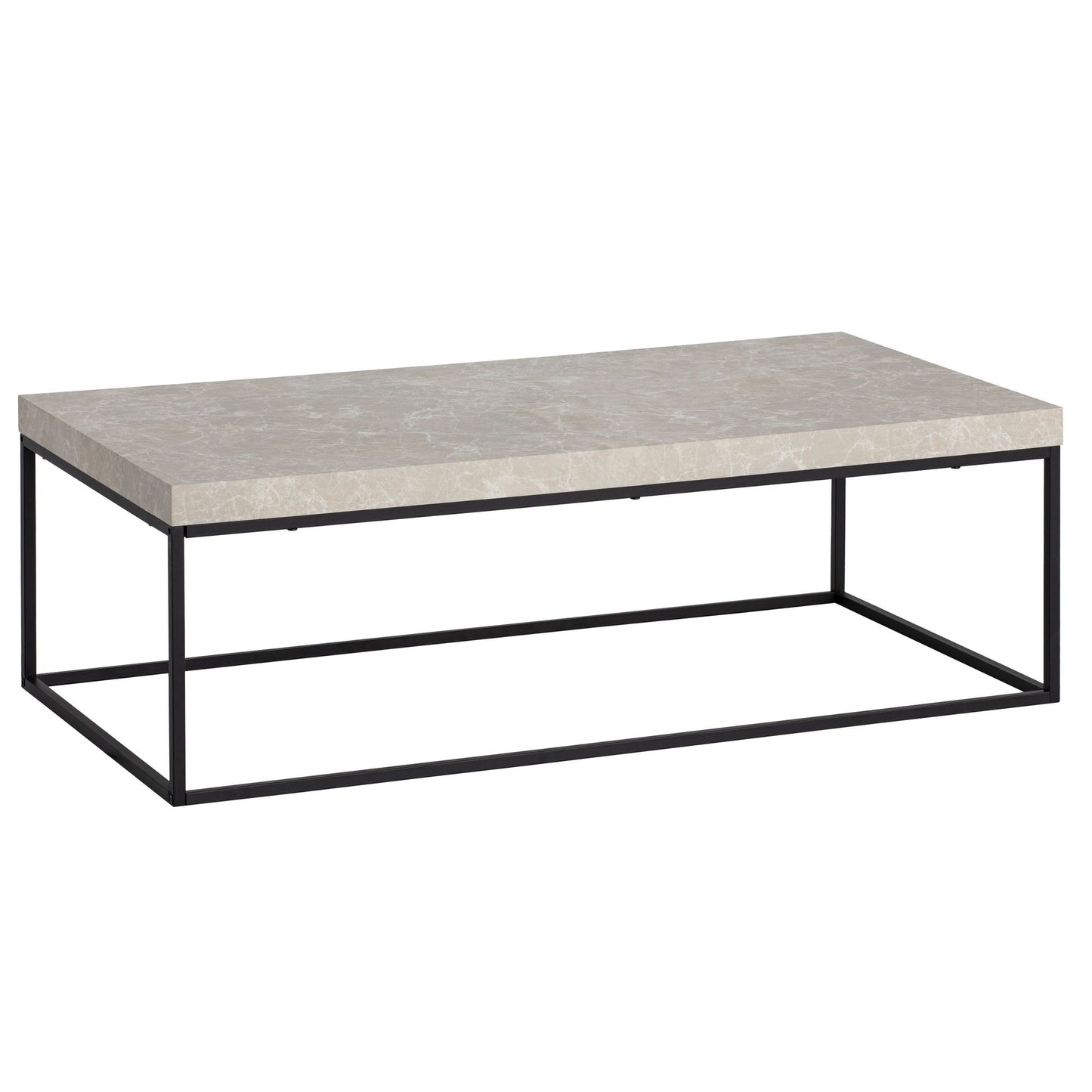 salontafel 120x60x38 cm zandkleurige salontafel in steenlook modern, design woonkamertafel rechthoekig, lounge salontafel beige, salontafel metalen poten groot