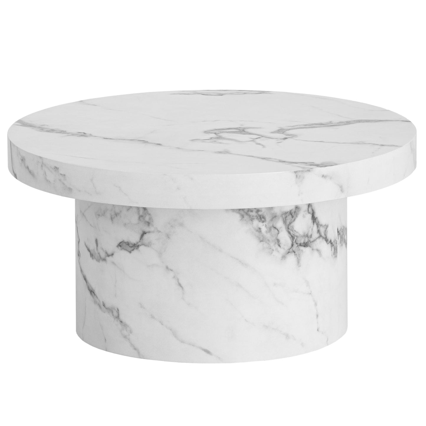 salontafel 60x60x30 cm wit salontafel in marmerlook modern, design salontafel rond, lounge salontafel in paddenstoelvorm, salontafel bijzettafel klein
