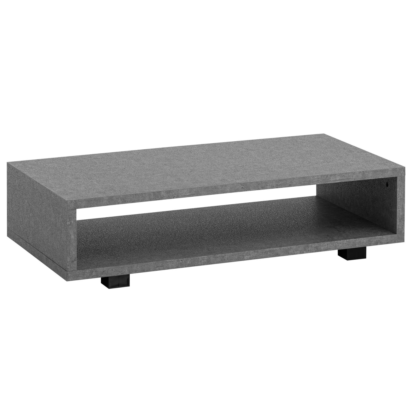 Salontafel 100x50x25 cm Grijs Salontafel in Betonlook Modern, Design Woonkamertafel Rechthoekig met Opbergruimte, Loungetafel Eenvoudig, Salontafel Groot