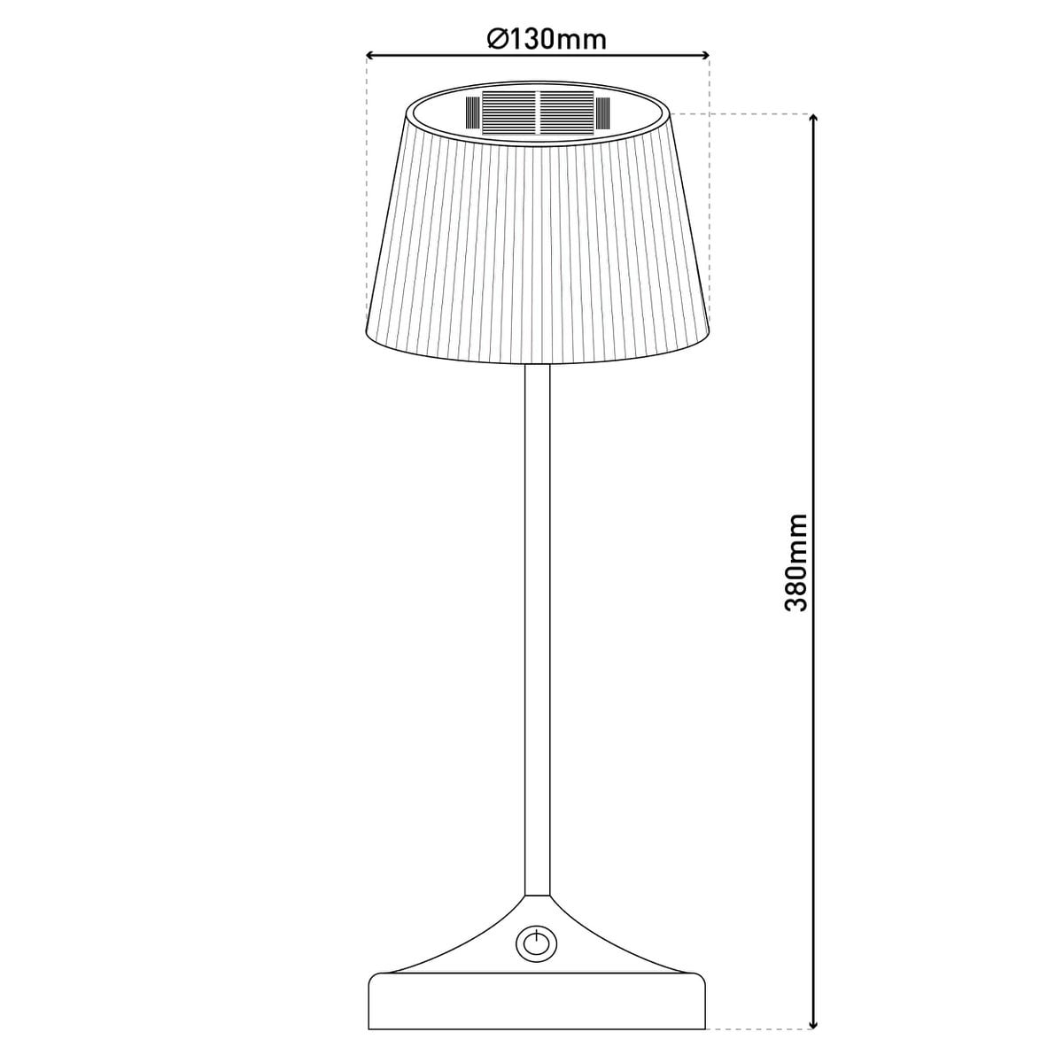 Zonne -batterijlamp "EMMI" 38 cm hoog, paraplu Ø 13 cm, metaal in mint en wit plastic, voor de buitenruimte, dimable CCT.
