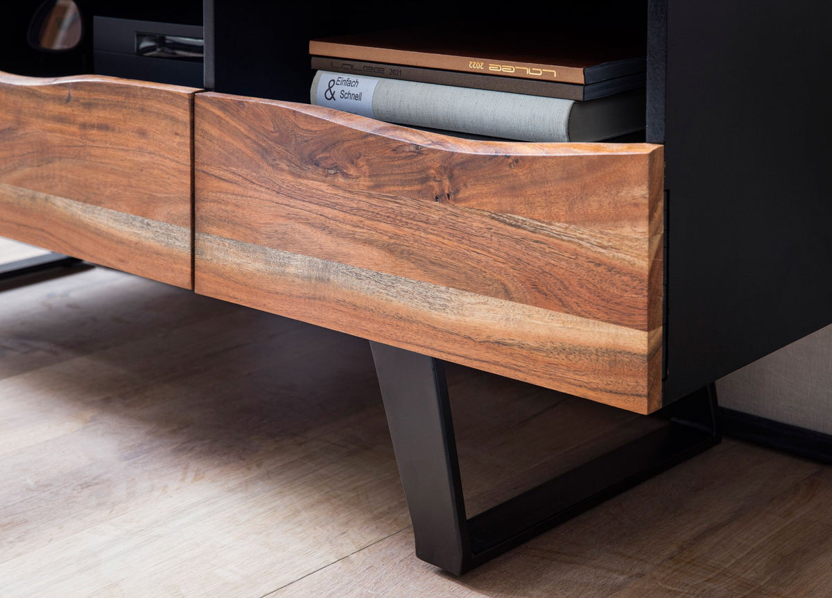 Eetkamertafel 180 - 260 cm uitschuifbaar keramiek glas zwart