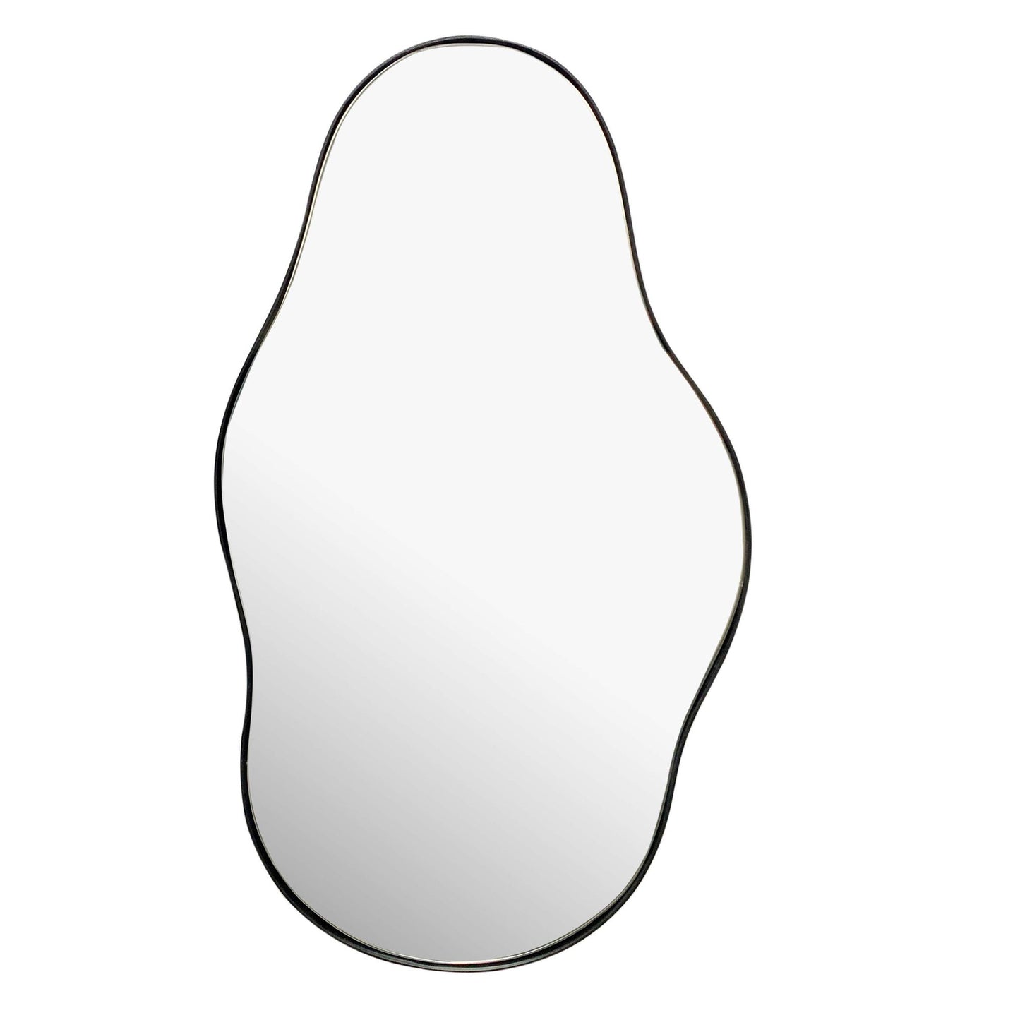 wandspiegel asymmetrisch 40x80 cm metalen design hangende spiegel zwart, ijzeren decoratieve spiegel vormloos met frame, grote wandspiegel, gangspiegel garderobespiegel modern