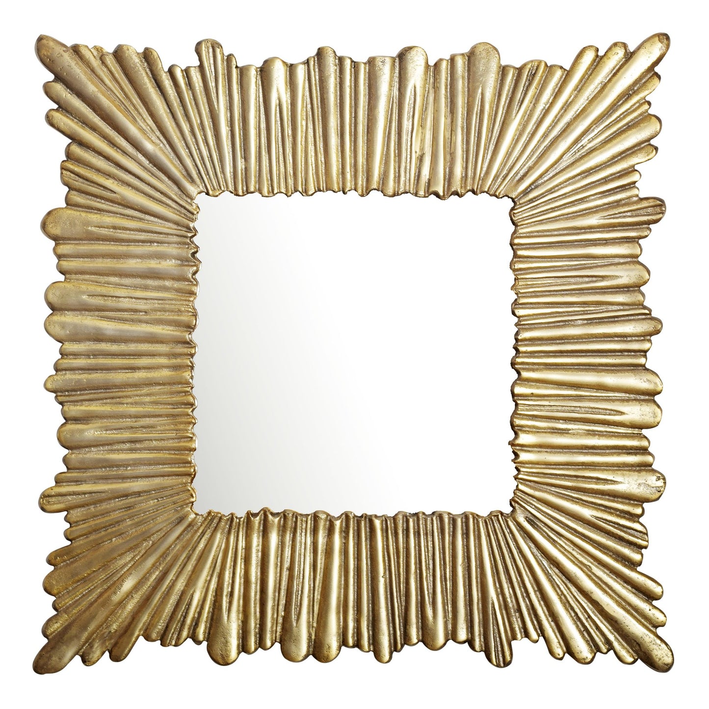wandspiegel 75x75 cm metalen design hangspiegel goud, aluminium decoratieve spiegel vierkant met frame, grote wandspiegel, gangspiegel garderobespiegel modern