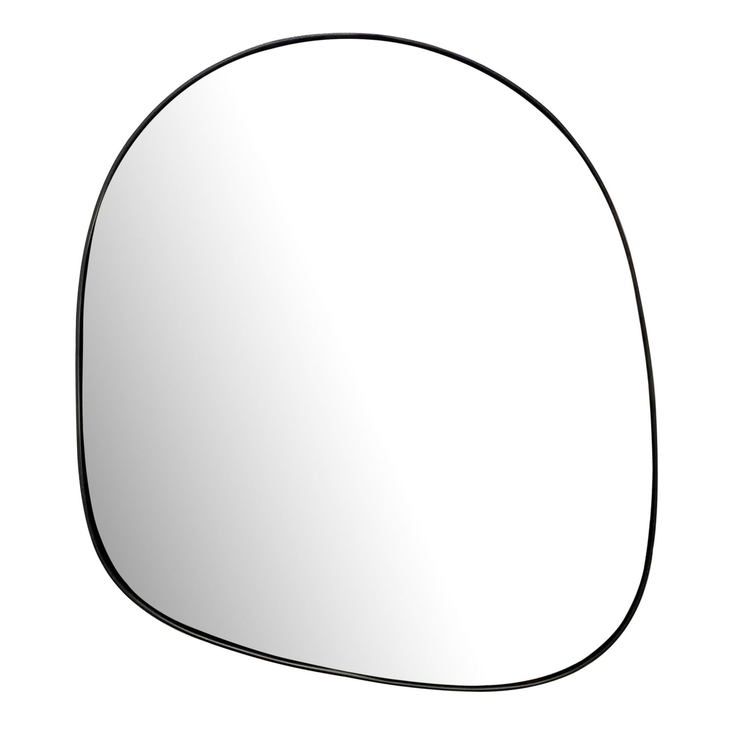 wandspiegel asymmetrisch 53x60 cm metalen design hangspiegel zwart, ijzeren decoratieve spiegel vormloos met frame, grote wandspiegel, gangspiegel garderobespiegel modern