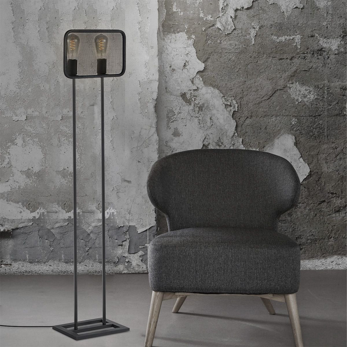 Home Sweet Home Weave 2L Floorlamp - Moderne Vloerlamp Zwart