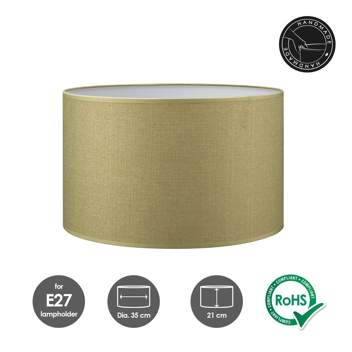 Home Sweet Home Lampenkap Canvas groen - B:35xD:35xH:21cm