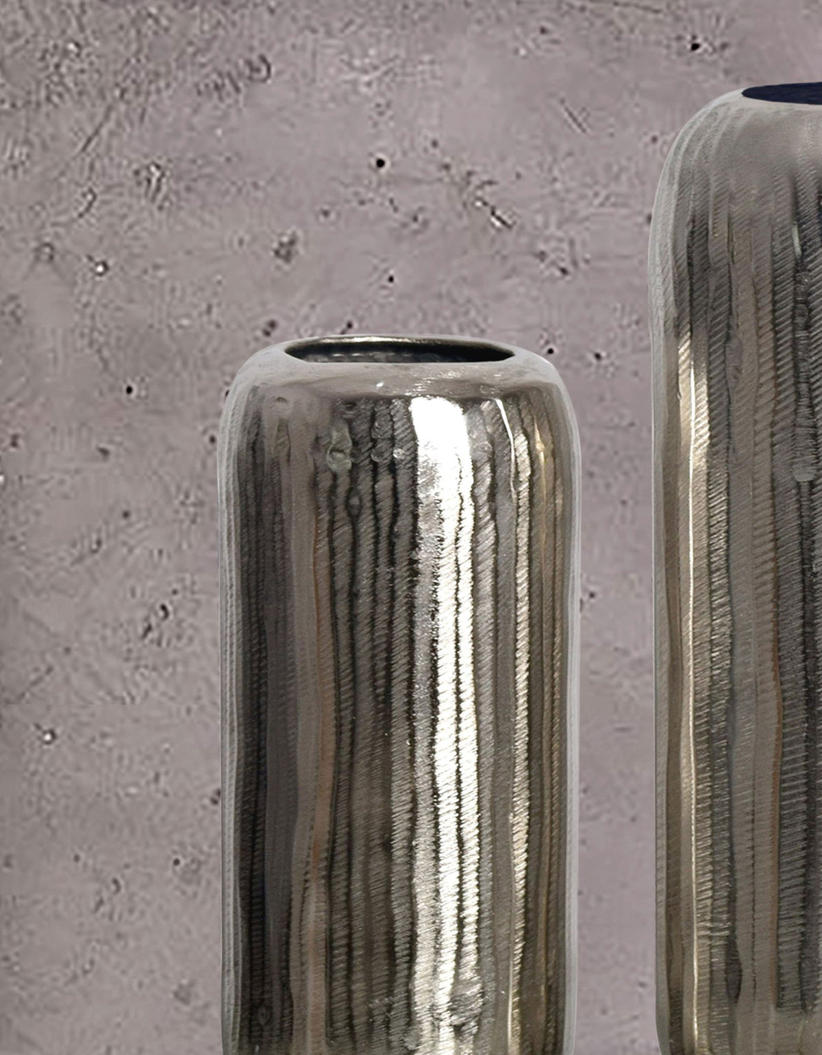 Decoratieve Vaas Set van 2 Aluminium Zilveren Cilinder