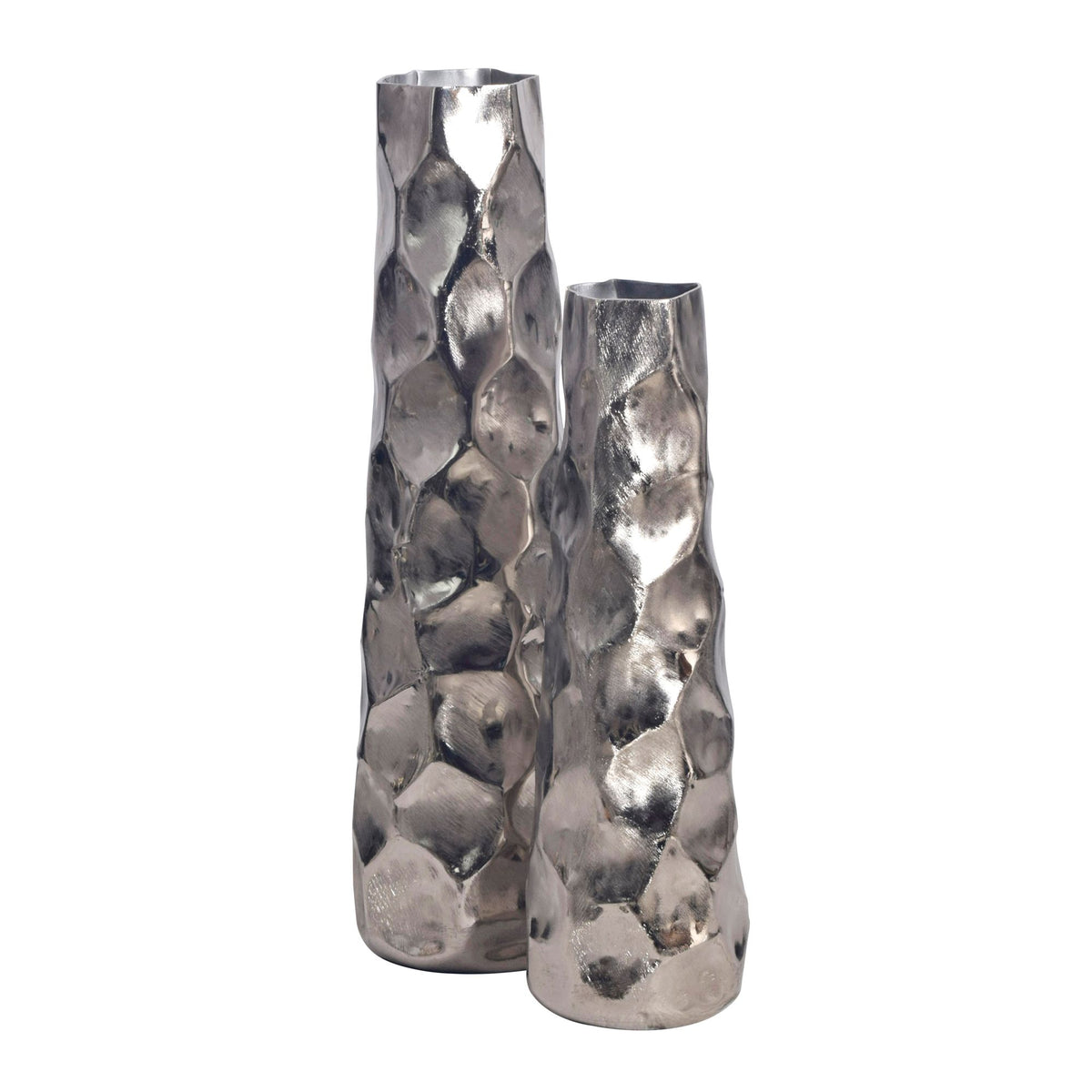 Decoratieve Vaas Set van 2 Aluminium Zilver