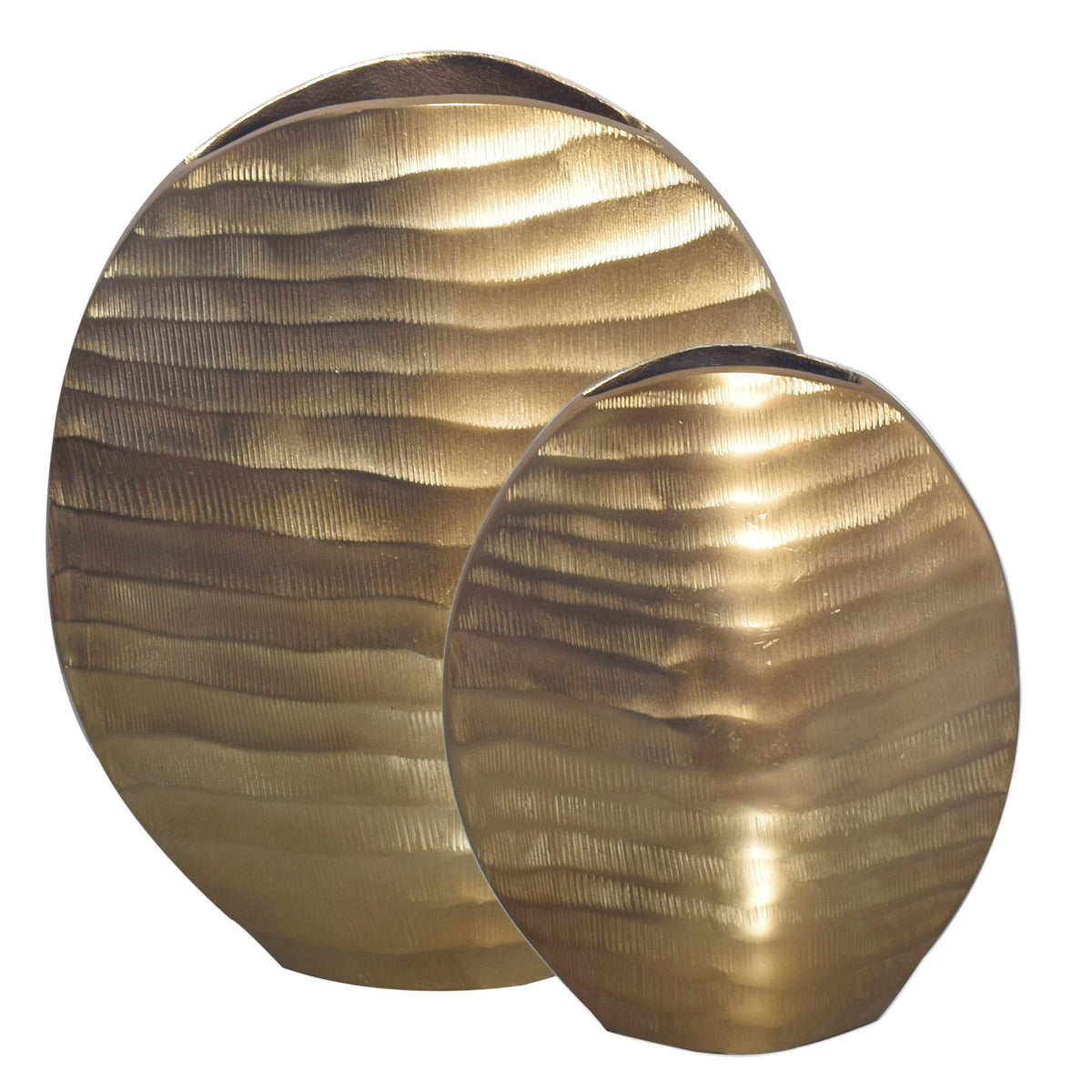 Decoratieve Vaas Set van 2 Aluminium Goud Bloemenvaas