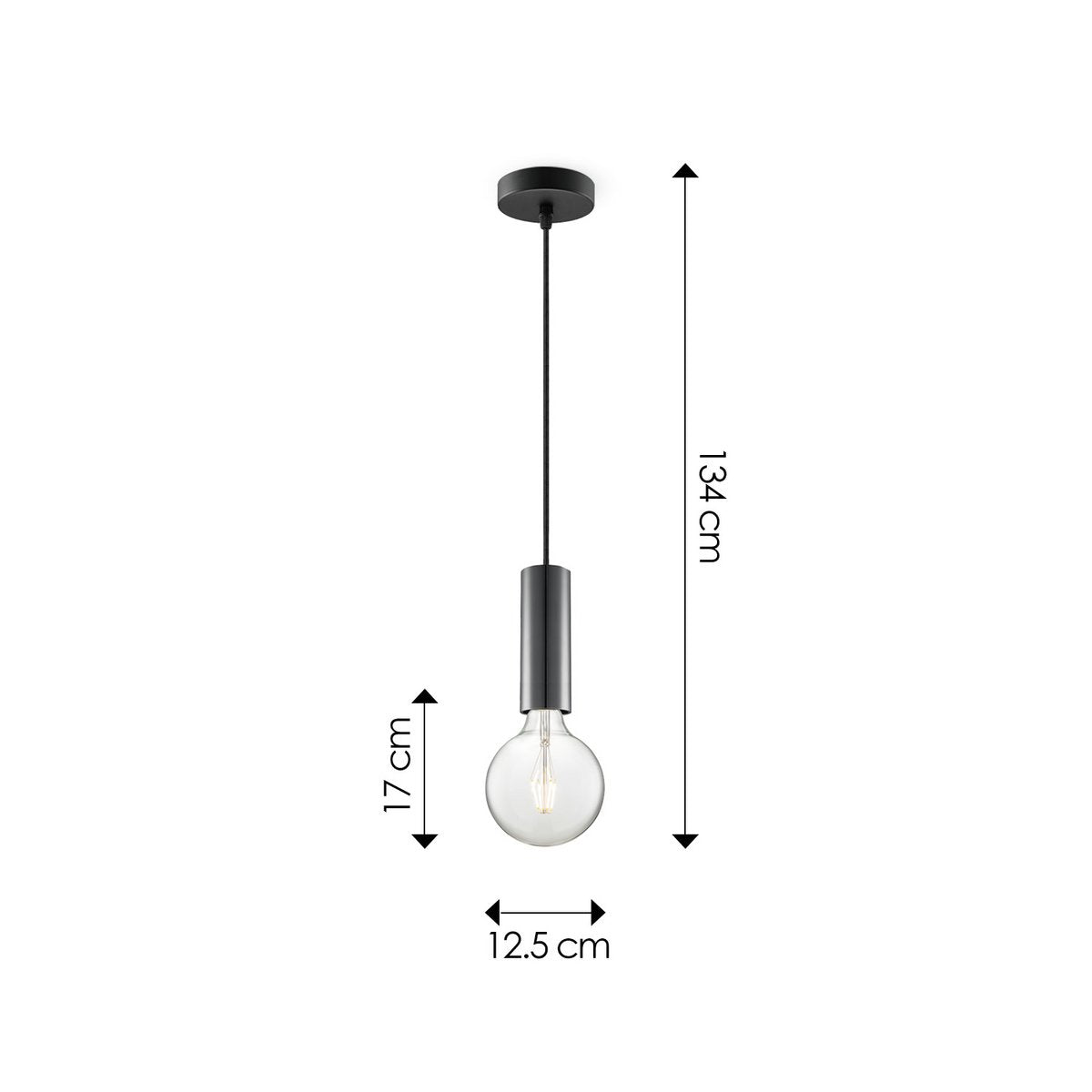 Home Sweet Home hanglamp zwart Saga - G180 - dimbaar E27 helder