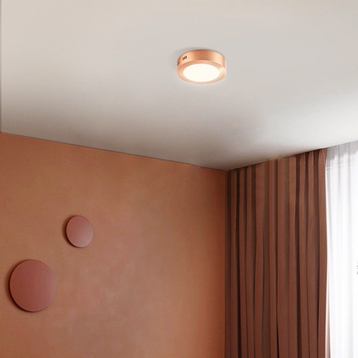 Home Sweet Home LED Plafondlamp Ska - Koper - Rond 17/17/3.6cm